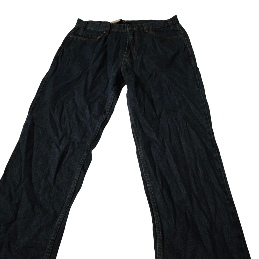 Kirkland Signature Mens Relaxed Fit Dark Wash Denim Jeans 38x30 Indigo Cotton